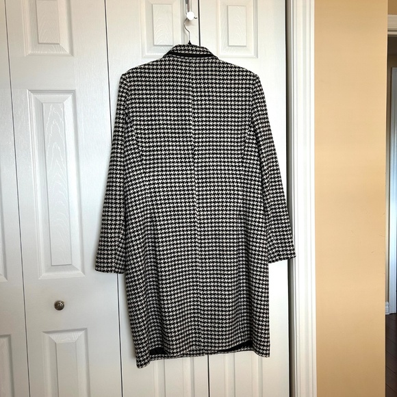 apostrophe Tailored Black/Off White Houndstooth Stretch Wool Blend Coat Size 12 - Picture 4 of 12